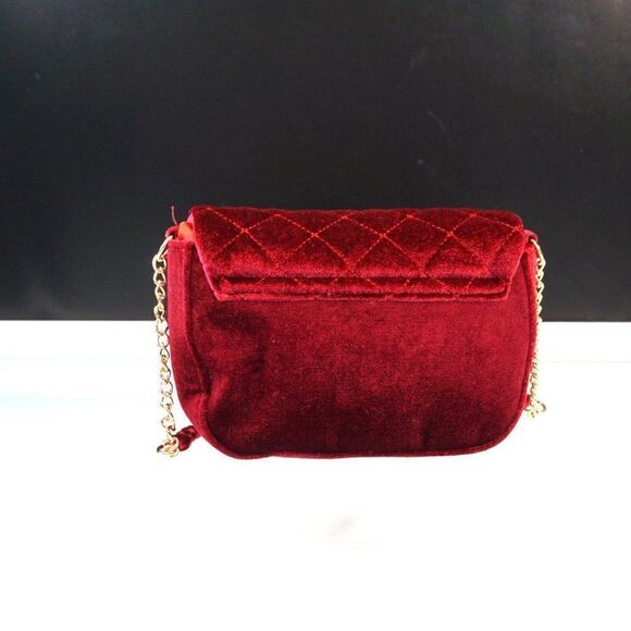 H And M Womens Quilted Shoulder Bag Mini Red Burgundy H&M - Picture 3 of 8